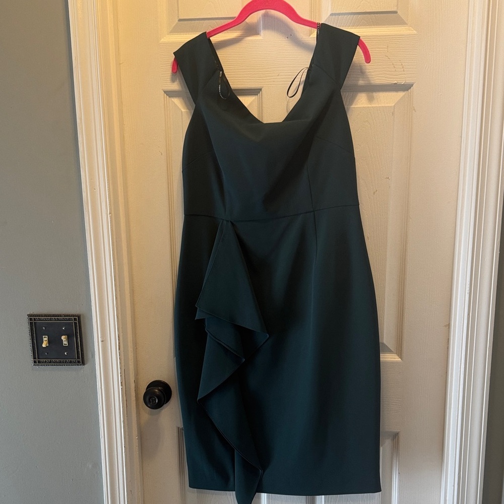 Vince Camuto Asymmetrical Dark Green Dress